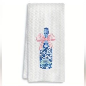CHINORESERIE PRINT Blue and Pink Patterned Kitchen Towel